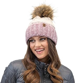 Invierno Gorro para Mujeres De Colores con Pompón Forro Polar Antiestático Hecho De Hilo Cálido Días Fríos De Invierno