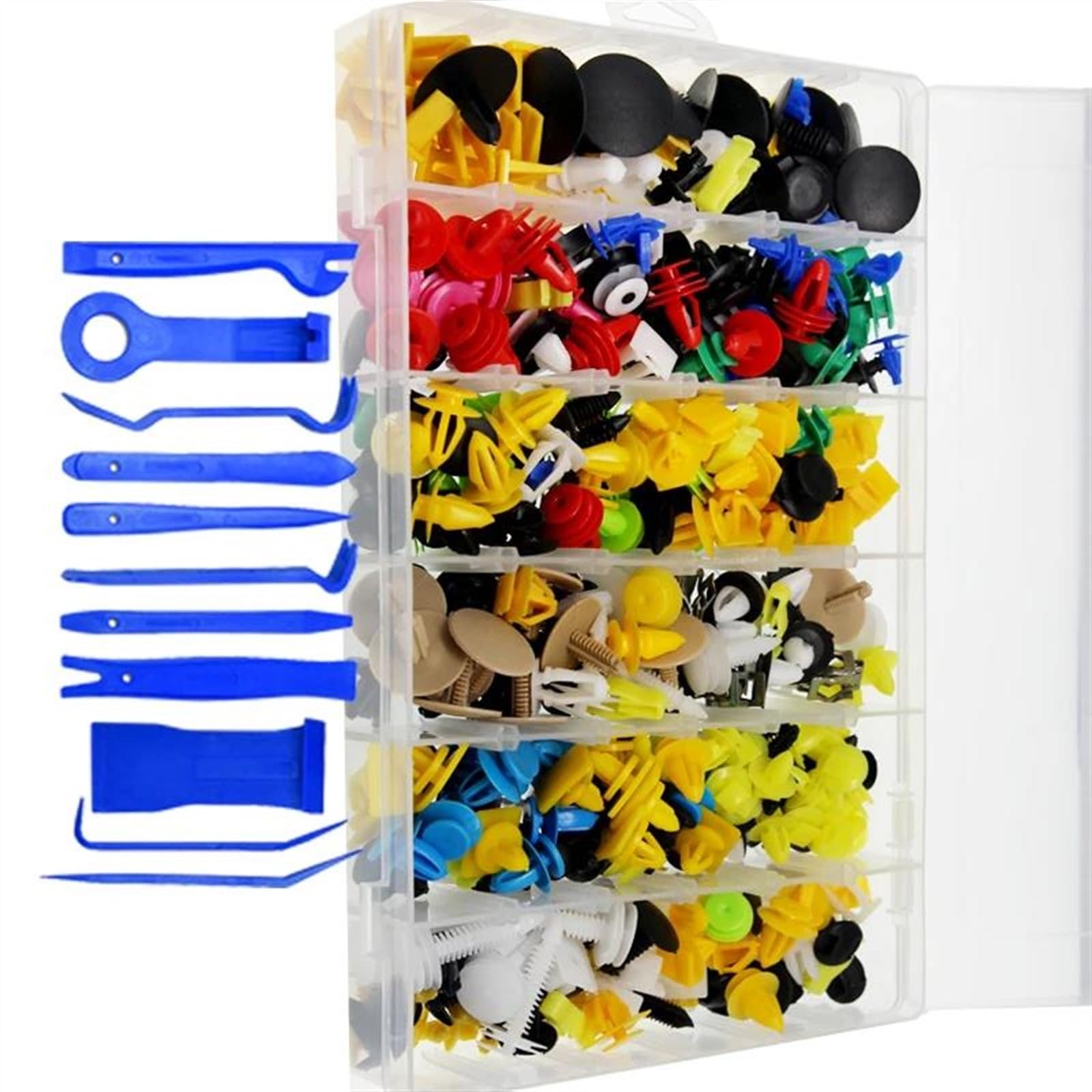 Schraubenzubehör 510PCS Werkzeuge Für Auto Tür Panels Stoßstange Abdeckung Fender Automotive Kunststoff Befestigungen Boxed Kit Fastener Clips(510pcs 11pcs tool)