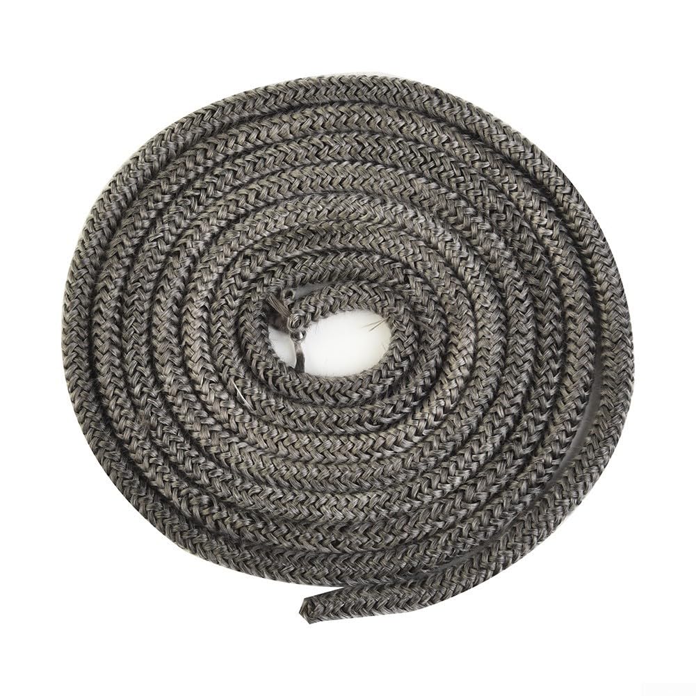 Corda resistente al calore, Guarnizione for porta della stufa a legna in corda di fibra vetro nera 6-8 mm diametro 2 m lunghezza(8mm)