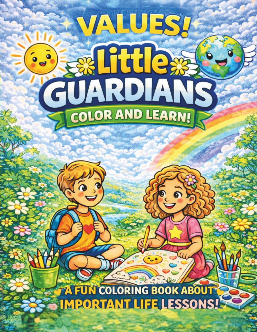Coloring Book of Values for Kids: Little Guardians of the World