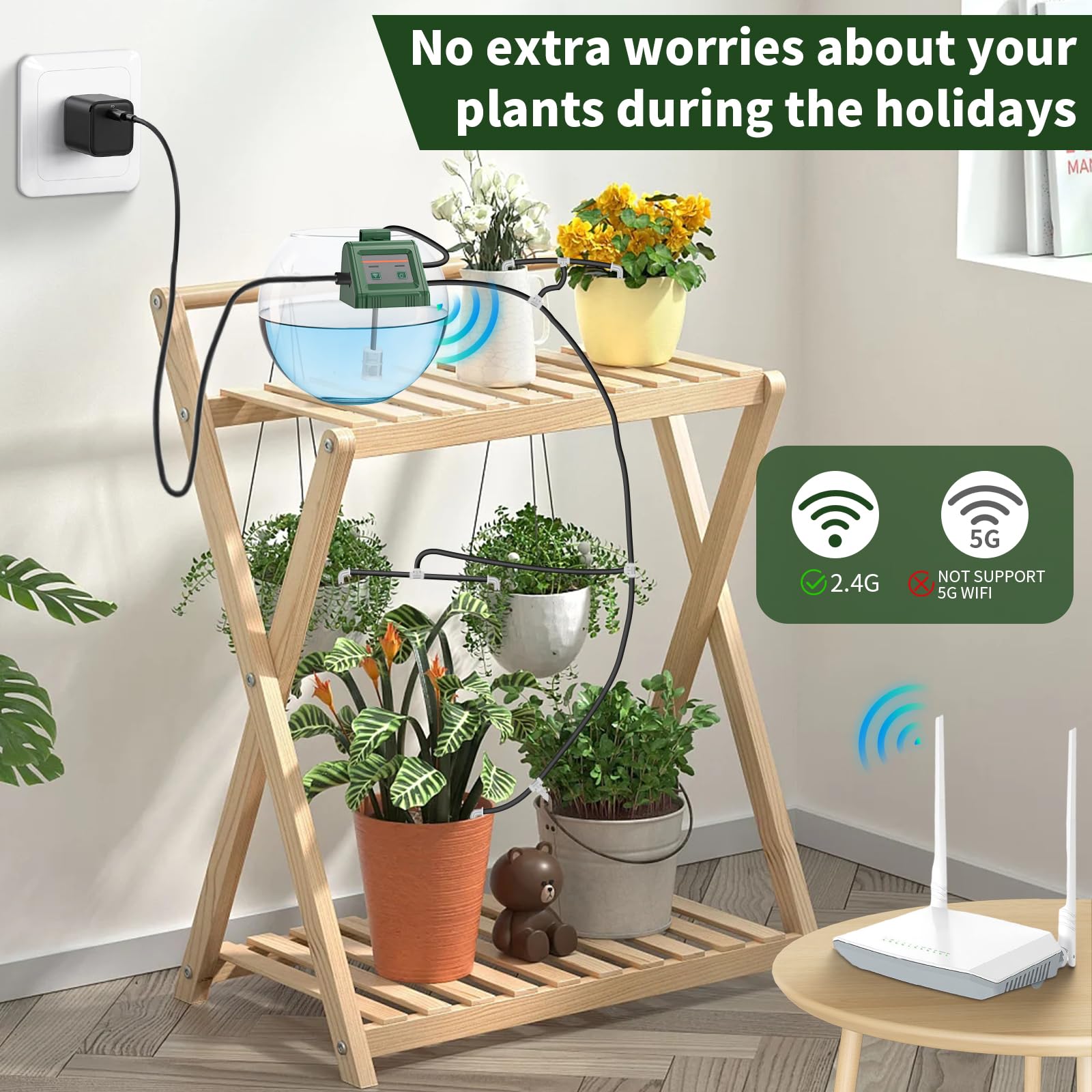 Kit Irrigation Solaire Goutte-à-Goutte 15m Arrosage Automatique Minuterie Jardin Balcon Serre Pompe - Tuyaux d'arrosage et raccords (13532633