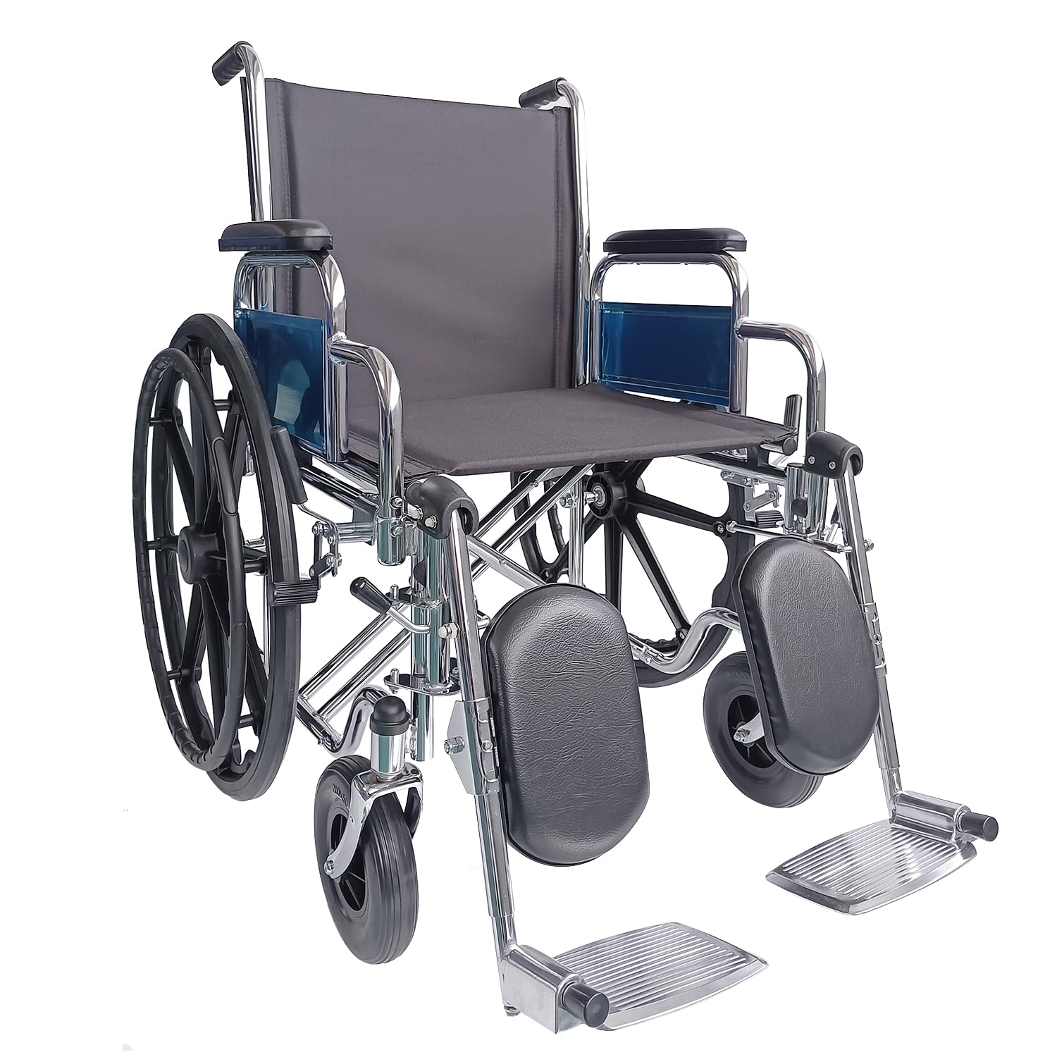 Dr. GURU® Heavy Duty Wheelchair: CHROME Steel Frame, Detachable