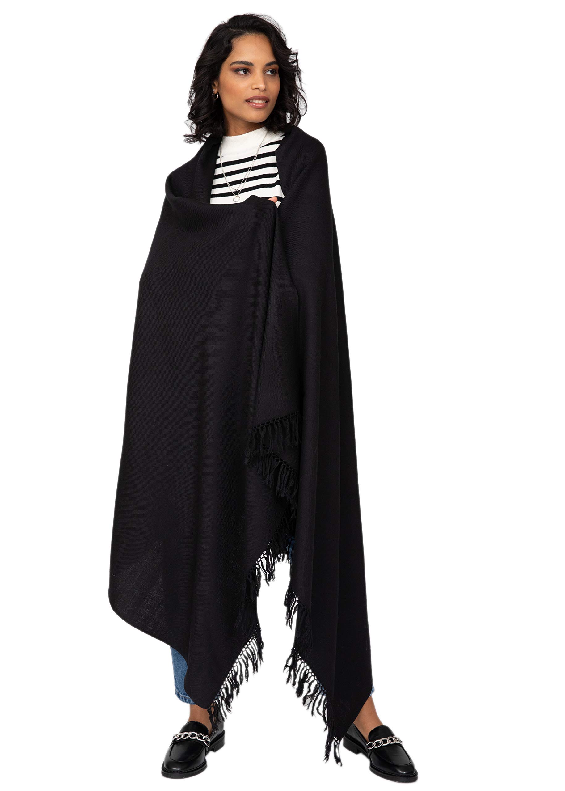 likemary Pashmina Shawls and Wraps - Large Merino Wool Blanket Scarf for Women - Handmade Travel, Meditation & Festival Wrap