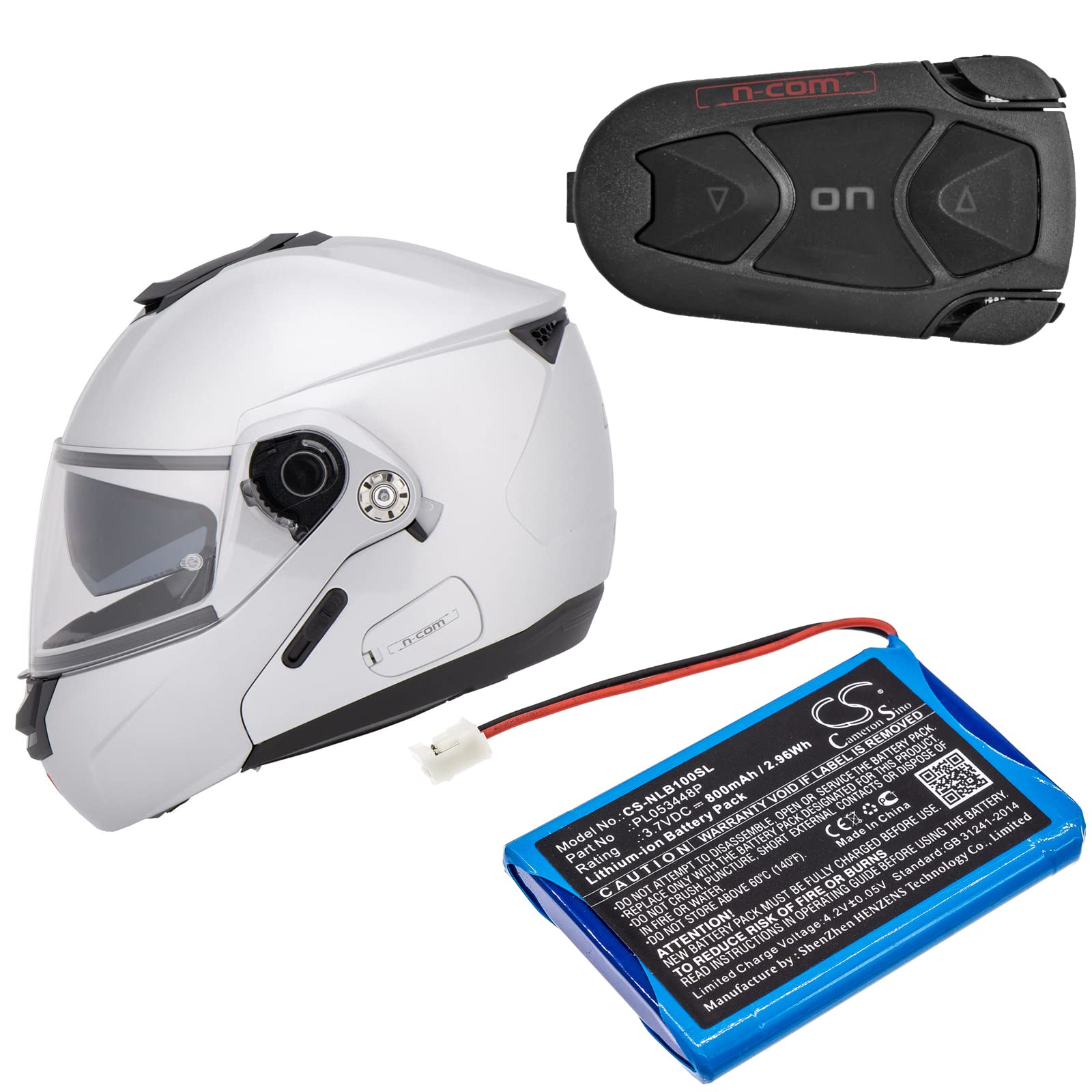 DRAWBELL Battery for Nolan N-COM B1,N43,N71,N85,N86,N103,N43E Air,N43 Air,N43E,N4,B901R,B901L,B5 Part NO PL053448P (800mAh/3.7V)