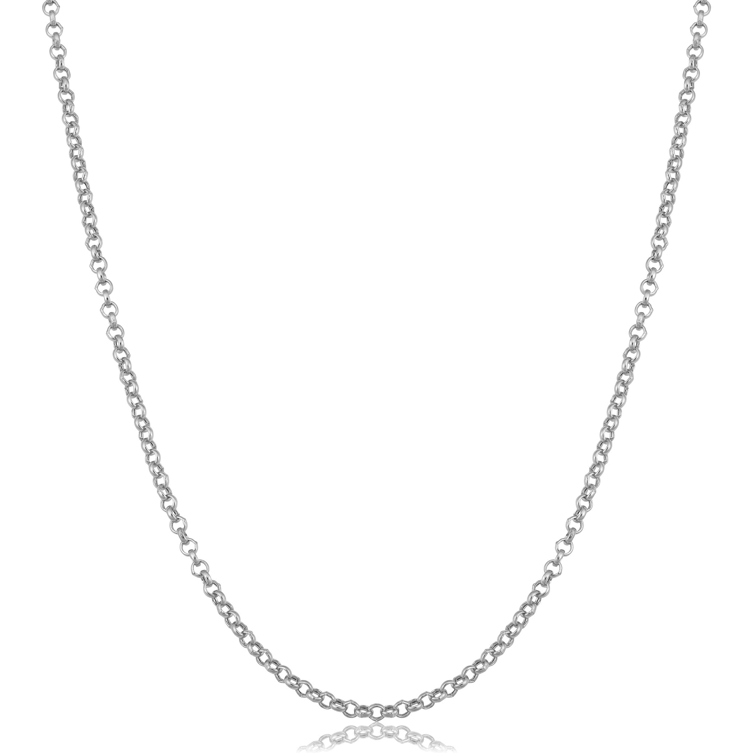 KoolJewelry 14k White Gold 1.9 MM Rolo Chain Necklace 16, 18, 20, 22, 24 or 30 inch