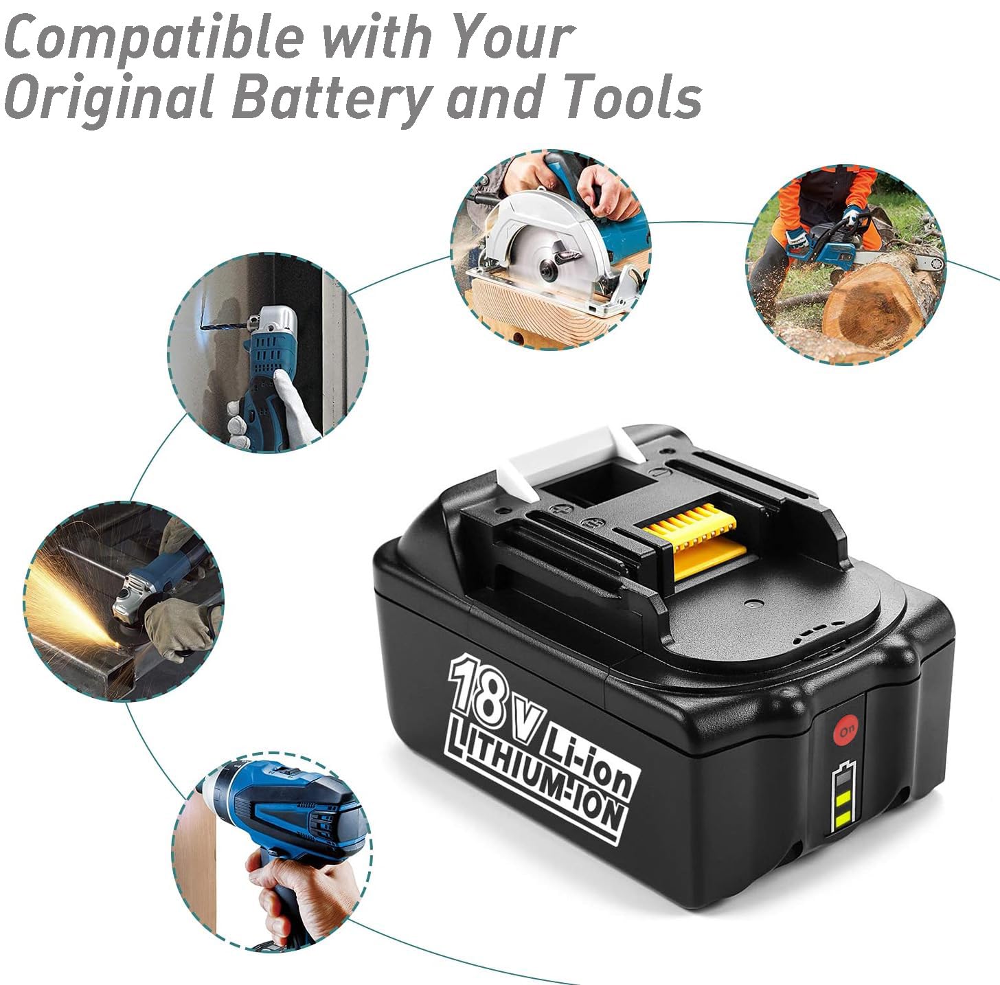 2 szt. BL1850B 18V 5Ah akumulator do Makita BL1850 LXT 18 V akumulator do kosiarki ogrodowej, akumulator zapasowy do Makita DHP485 DDF485 DHP482 DUH523z DHP453