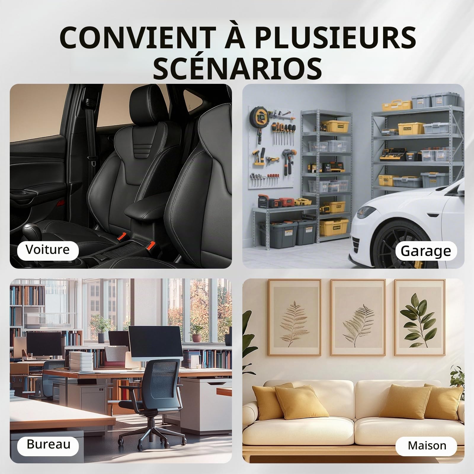 3M Ruban Auto-Adhésif 50MM x 6M Noir Extra Résistant Nylon pour Bricolage Réparations