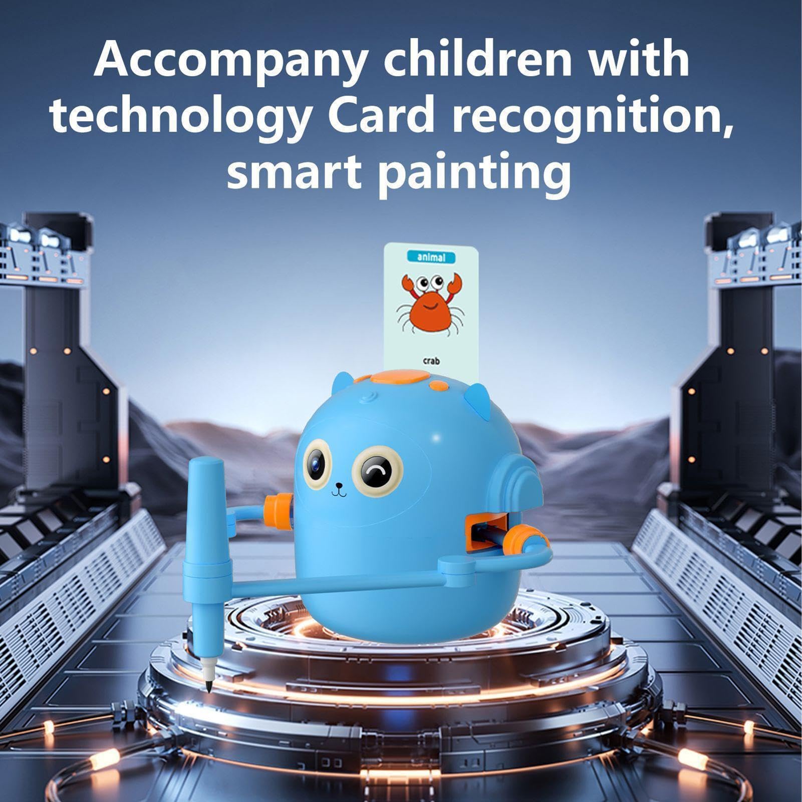 Genérico Robot de Dibujo Infantil con 100 Tarjetas de Juguetes Educativos | Máquina Robot de Pintura Artística para Niños para Preescolar y Jardín de Infancia, Niños y