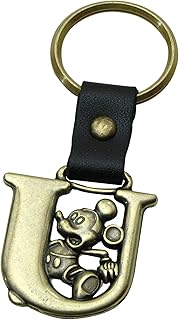 Mickey Mouse Letter U Brass Key Chain