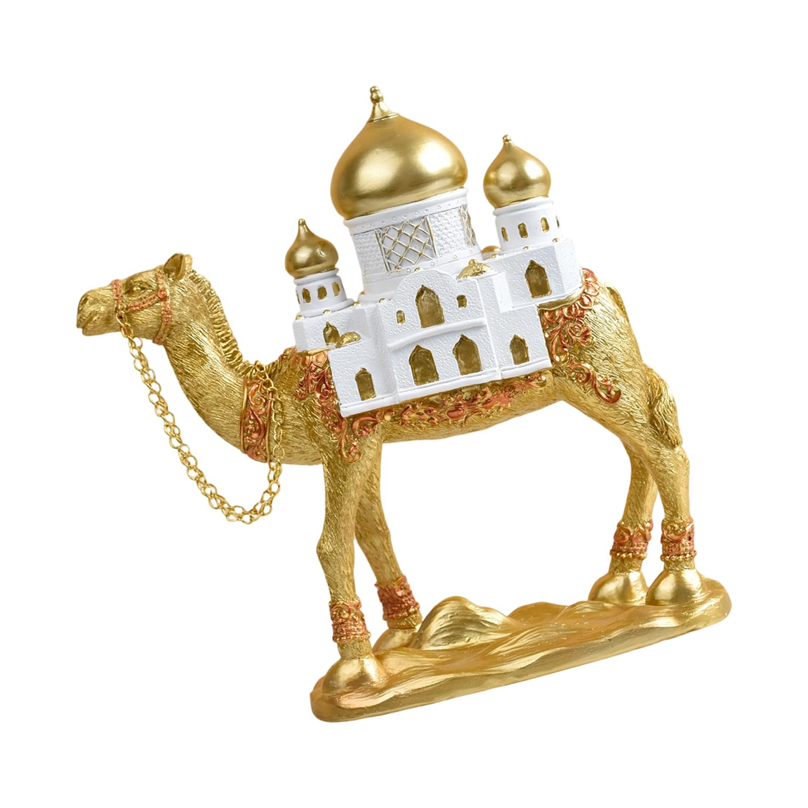 Ramadans Eid Mubaraks Decori Statua cammelli Figurina cammelli con della moschea Ornamento da tavolo Decorazioni per la casa Collezioni Decorazioni per la casa