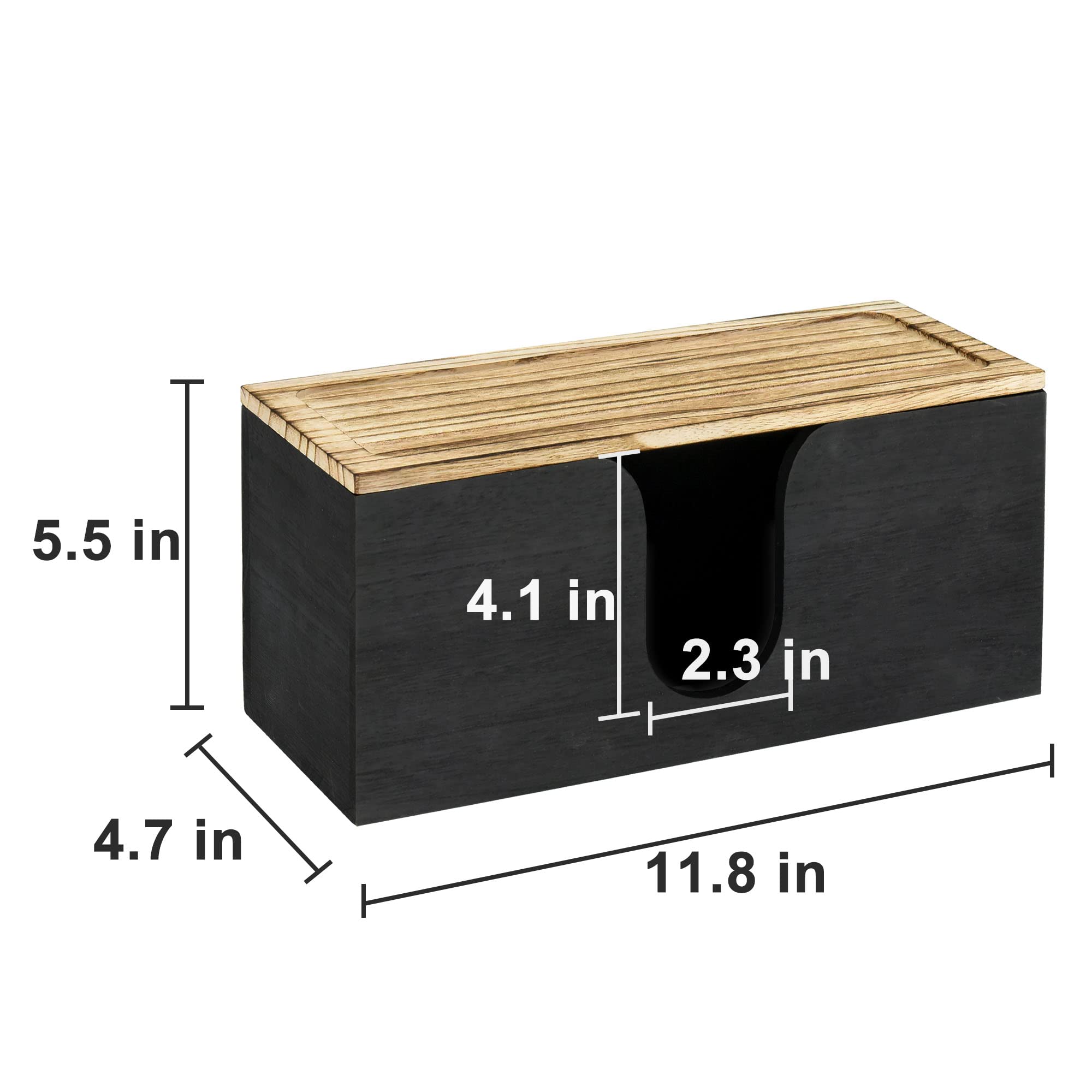 Dispensador de toallas de papel de madera maciza para encimera y montaje en pared, soporte de toalla de papel plegado con tapa, plegable comercial en C, plegado en Z, soporte de toalla de mano triple