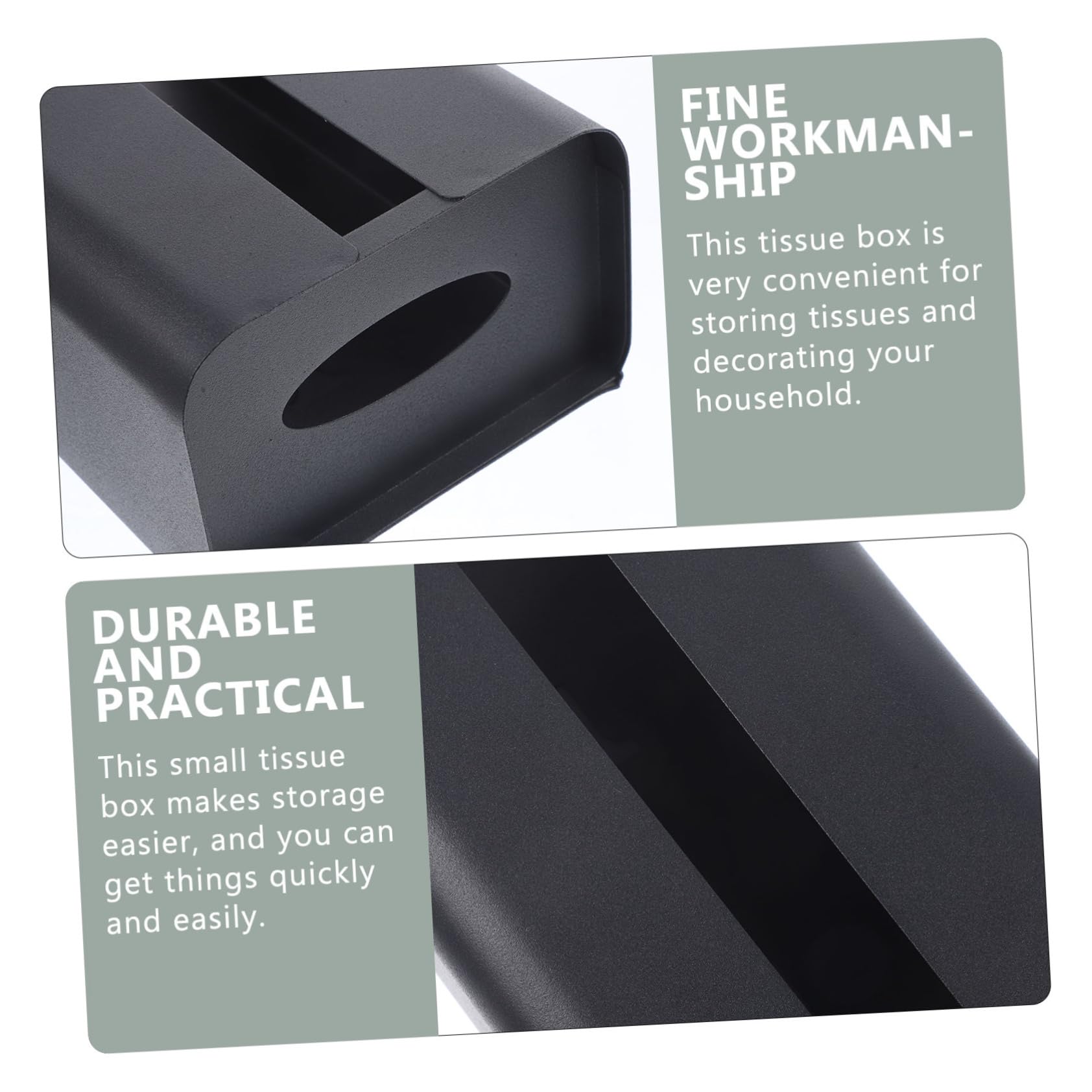 LABRIMP Contenedor Negro de Acero al Carbono de Pañuelos Magnético Soporte Práctico y Caja de Pañuelos Domésticos, Adecuado para Cocina Restaurantes