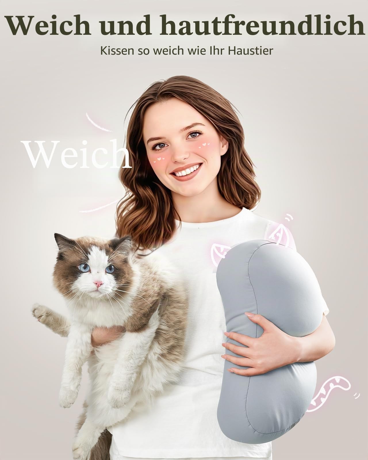 SAIJI Tablet Kissen Halter, 360° Verstellbarer Kindle Halter ipad Halterung Bett mit flexiblem doppelachsigem Arm, Tablet Halterung für iPad, iPhone, Kindle und alle Geräte von 4,7"-15,6"（Grau）