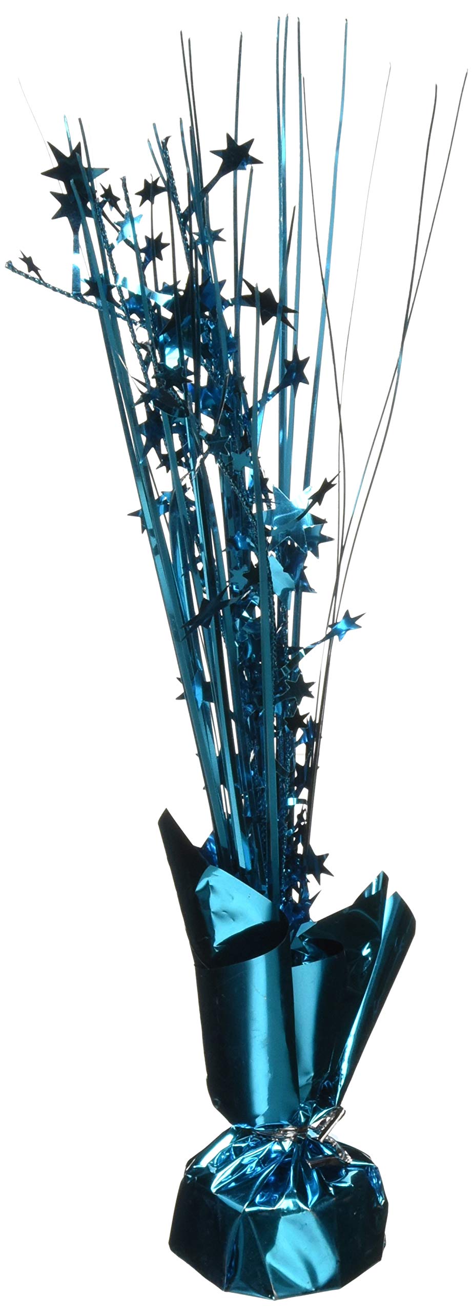 Amscan 110002.5 Foil Stars Spray Centerpiece | Caribbean Blue | 12" | Party Decoration