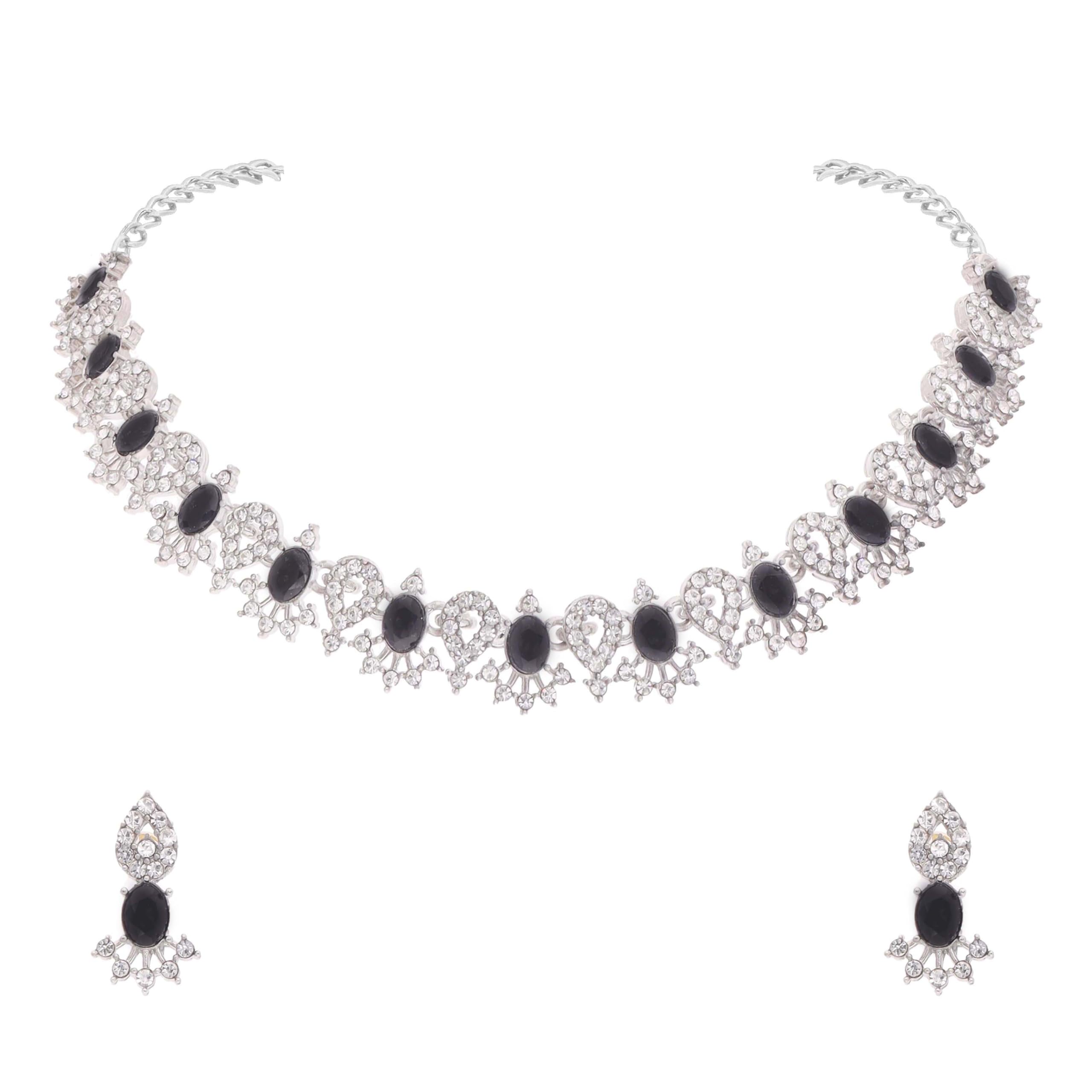 See full amazon price history chart for Brado Jewellery Unique Silver Polish American Diamond (AD) Stone Studded Choker Necklace Jewellery set with Matching Pair of Earring for Women and Girls (Black) Brado Jewellery Unique Silver Polish American Diamond (AD) Stone Studded Choker Necklace Jewellery set with Matching Pair of Earring for Women and Girls (Black) (B0D8HR7JZX) Amazon Price History, Amazon Price Tracker