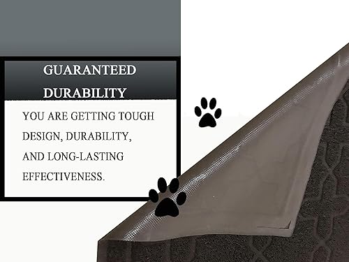 Miniatura 3 de Tapete de arena para gatos, tamaño XL de 47 x 36 pulgadas, alfombra de atrapamiento duradera, antideslizante e impermeable, fácil de limpiar, atrapa