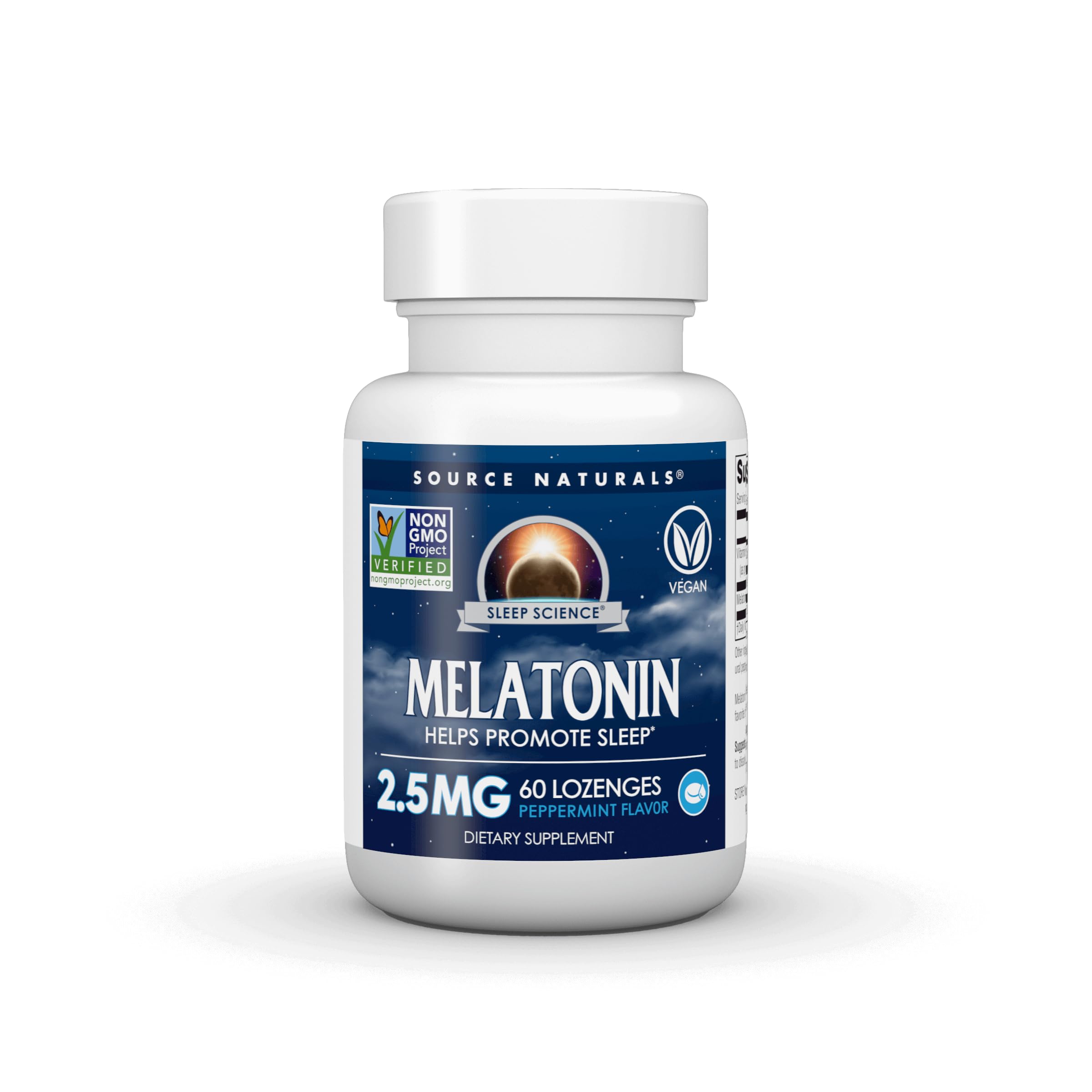 Source Naturals Melatonin, Helps Promote Sleep* 2.5 mg - 60 Peppermint Flavored Lozenges