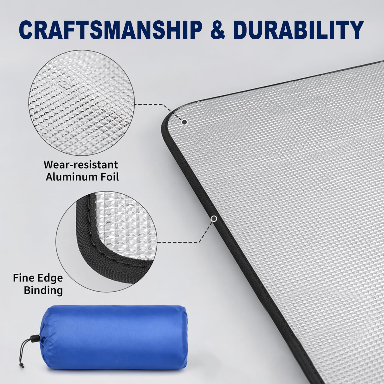 Alu Isomatte Schaummatten Schlafmatte für Camping Isoliermatte Isolierdecke Faltbare Zeltmatte Bodenmatte Thermomatte Matte aus Aluminiumfolie, 200 X 200 cm