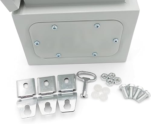 Miniatura 7 de DJC Supply Co. Steel 16 Calibre0.049 in de espesor recubierto de potencia 8"x10"x6" caja de distribución con placa de montaje y cerradura de barra