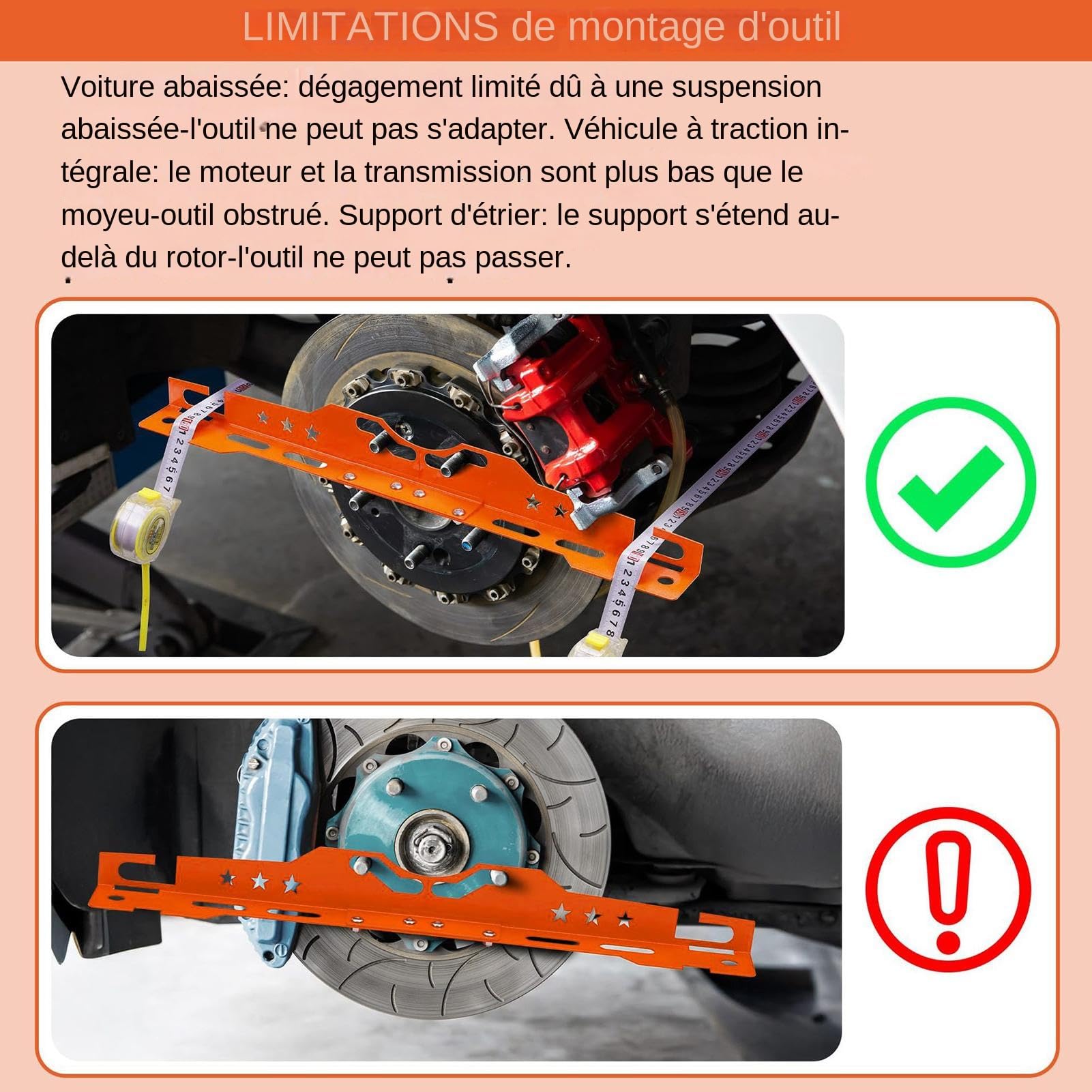 Outil de Parallélisme des Roues, Plaques de Réglage de Parallélisme en Acier Allié, Dispositif Précision Robustesse pour Véhicules et Usage Domestique