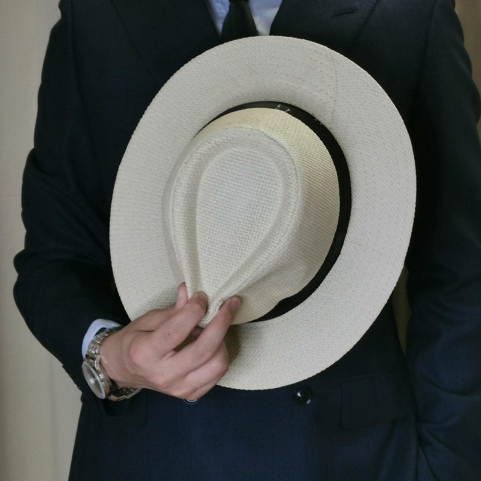 Sombrero Panamá de ala ancha para verano, informal, sombrero de paja para la playa, para hombre y mujer, viajes y exteriores
