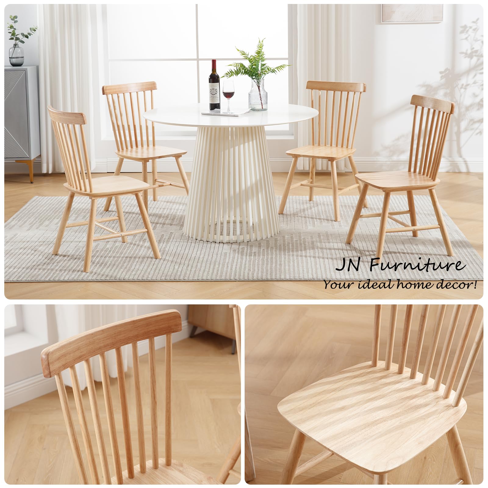 TON Windsor chair ④ Amazon.com - Janoray Farmhouse Style Windsor Chairs Set of 4