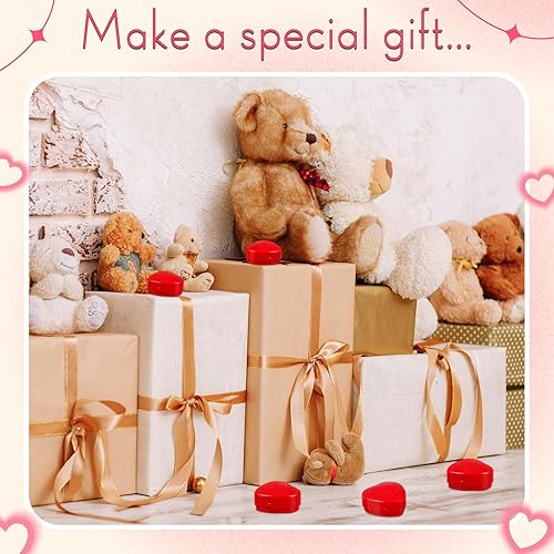 Miniatura 7 de Fabbay Paquete de 20 grabadoras de voz para el día de San Valentín para animales de peluche, 30 segundos, con botón de corazón rojo, grabadora de