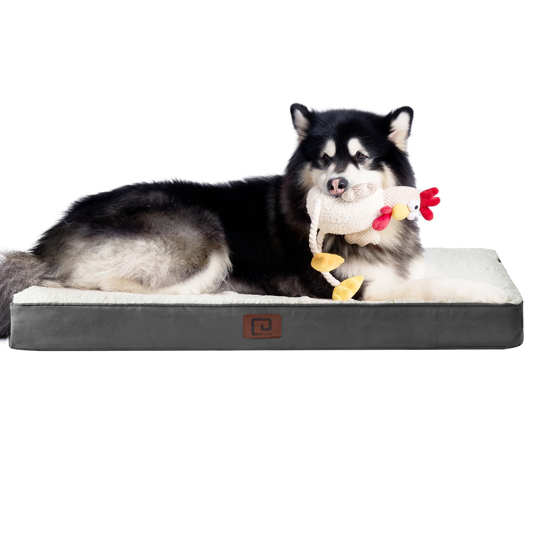 EHEYCIGA Orthopedic XXL Dog Beds for Jumbo Dogs with Removable Washable Cover, Beige, 50x36