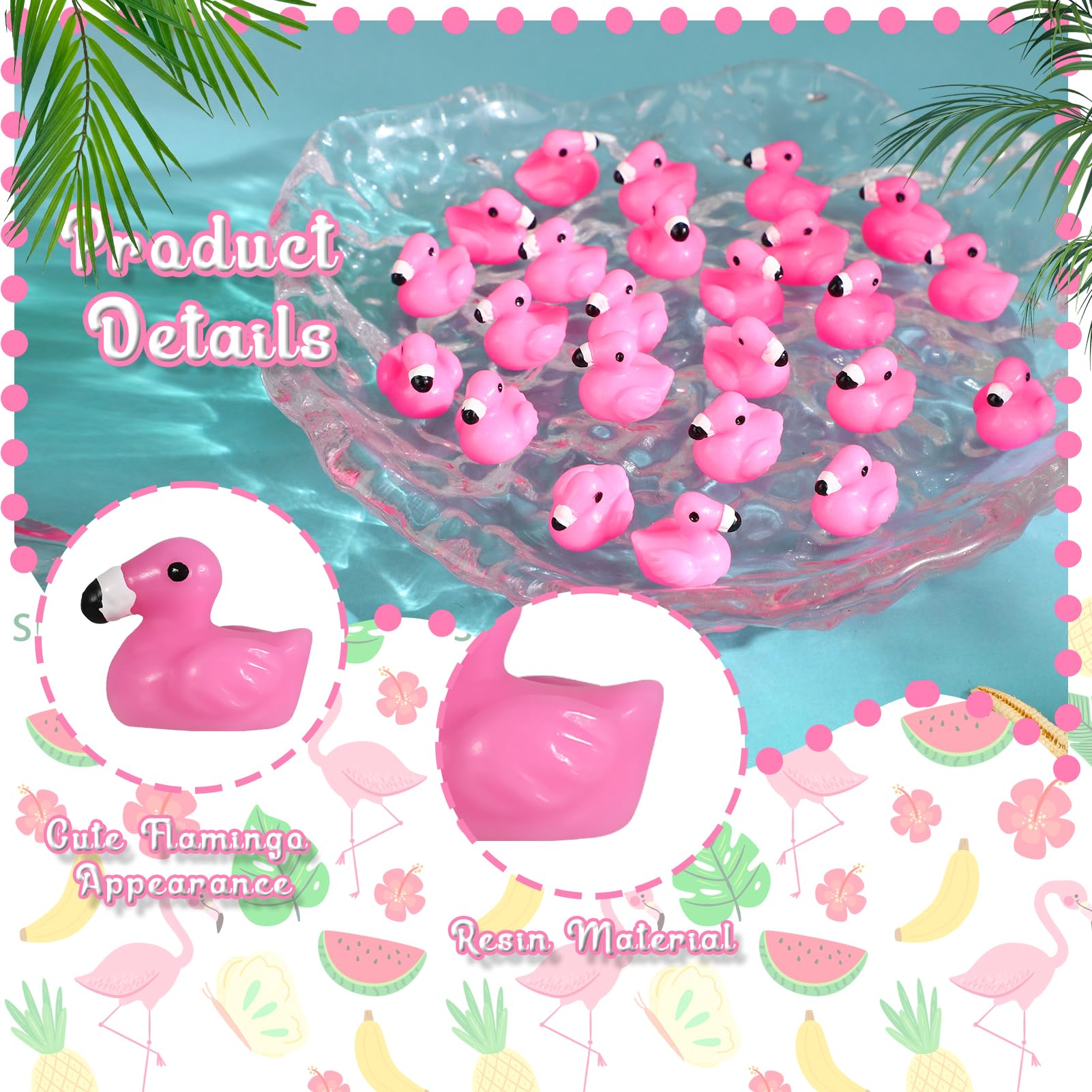 100 Pcs Mini Pink Flamingo Resin Ducks - Tiny Figurines For Garden Decor, Fairy Gardens, Crafts & Party Favors - View #11