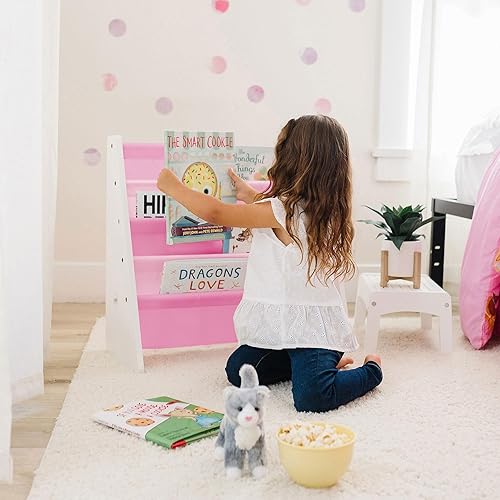 Miniatura 12 de Wildkin Estantería de madera para niños, diseño de lona premium con 4 estantes de tela, organizador para el hogar o el aula, natural con aguamarina