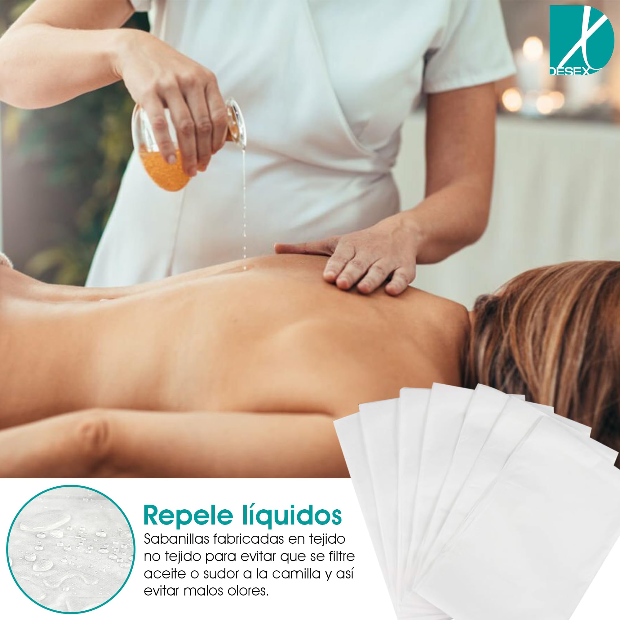 Sábanas Desechables Ajustables Camilla Masaje/Funda Camilla (20g) TNT/Sabanillas Hipoalergénicas para Clinicas, Salones de Belleza, Hoteles o Uso Personal (95x220cm, Caja 10uds)