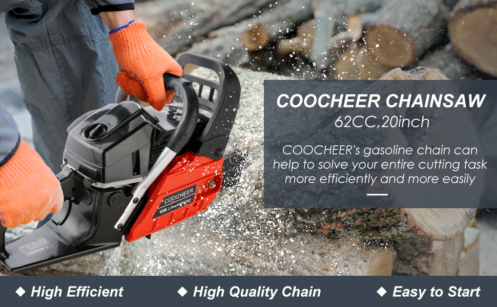 Amazon.com : COOCHEER Gas Chainsaw 62CC, 20 Inch 2-Cycle Engine