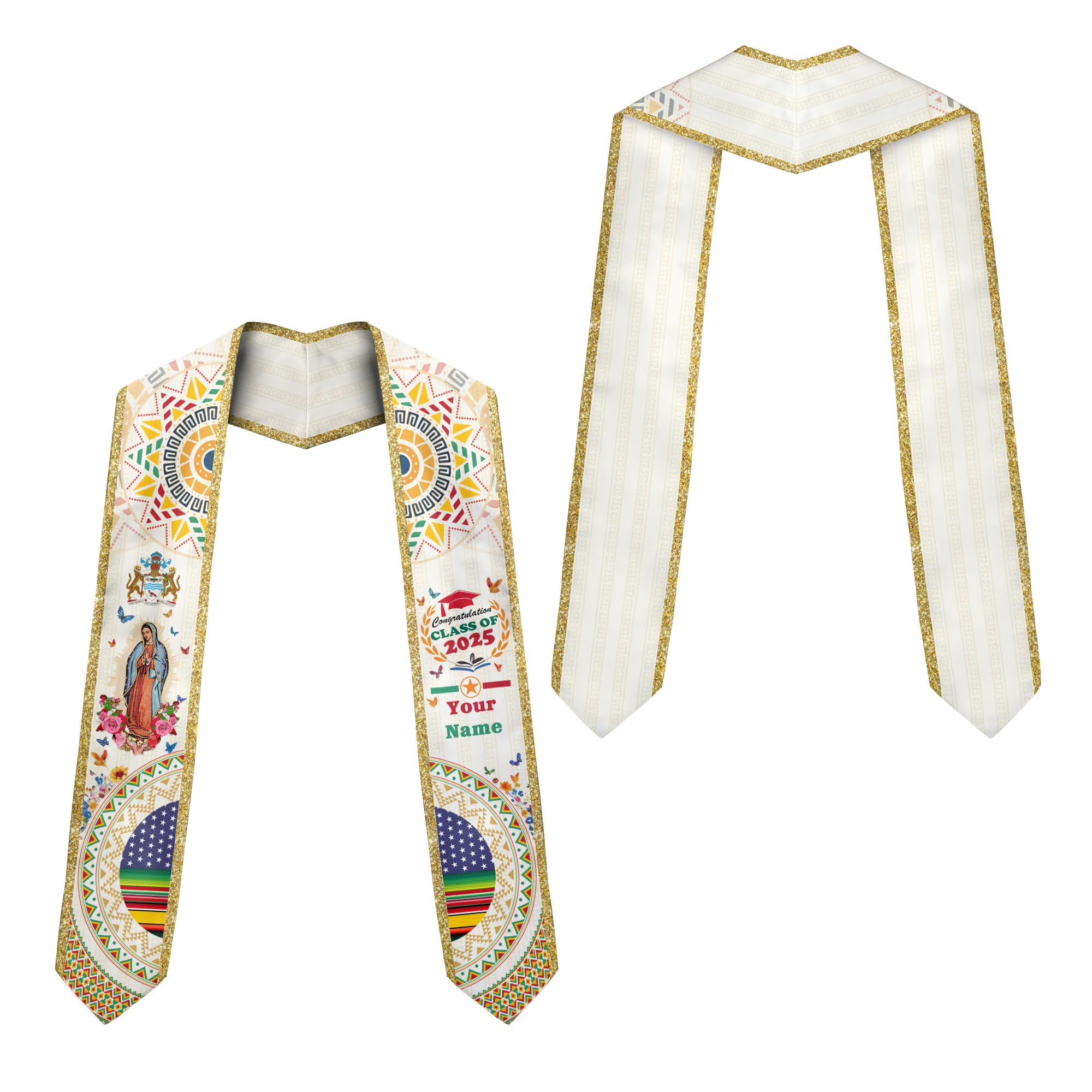 MonkeyVan Custom Guyana Graduation Sash Custom Flag Graduation Stole Guyana Flag Graduation Sash Guyana Stole Graduation 2025 Gya8