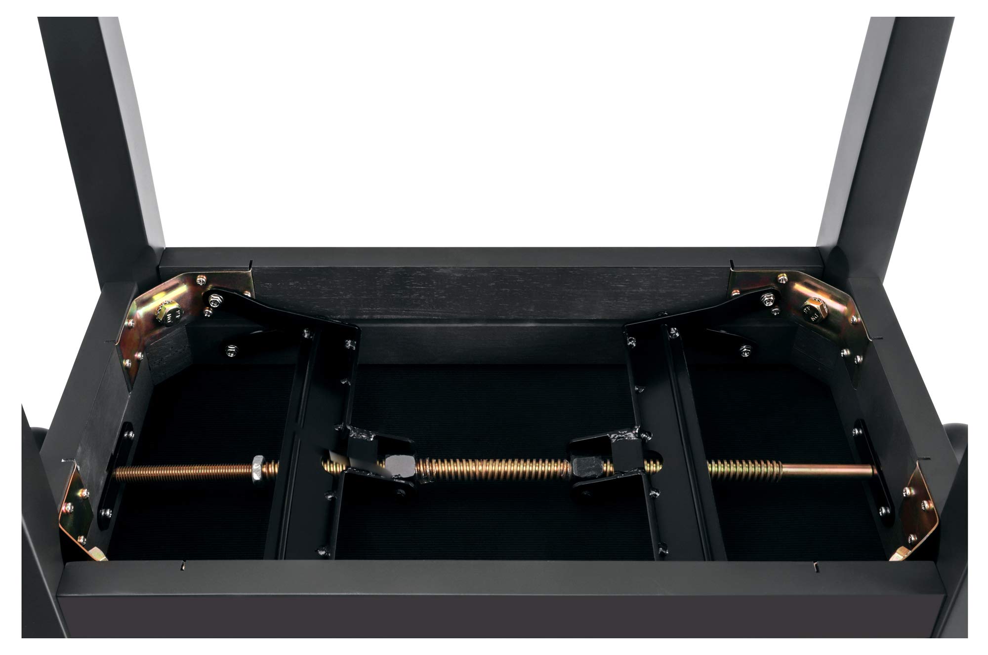 Classic Cantabile Pianobank - höhenverstellbare Klavierbank aus Massivholz mit Spindelmechanik, Cordbezug, 55 x 32 cm Sitzfläche, rutschfeste Füße, 47 bis 56 cm Höhe, Dunkle Walnuss matt