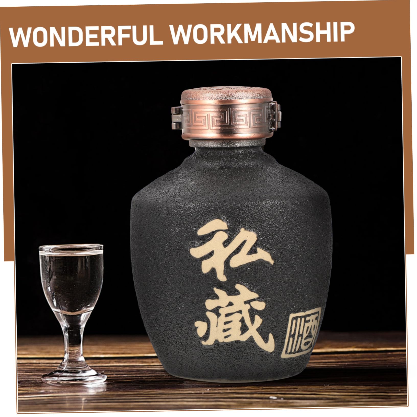 Amazon｜陶器製密閉酒瓶 家庭用空き酒器 漏れ防止設計 赤い布付き 0.5