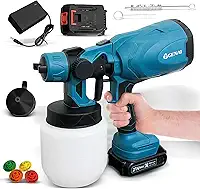 Pistola de Pintura Elétrica Profissional 1000ml Pistola Pintura com 2 Bateria 21V e Regulagem de Spray para Reparo de Pintura
