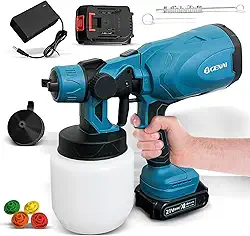 Pistola de Pintura Elétrica Profissional 1000ml Pistola Pintura com 2 Bateria 21V e Regulagem de Spray para Reparo de Pintura