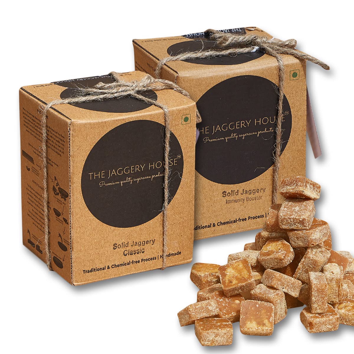 The Jaggery House | Solid jaggery- Immunity Booster & Classic Combo | 100% Natural | No Essence | No Preservatives | Handmade | Chemical Free | Jaggery Block | Jaggery Cubes | Combo pack | 2X(450 g) (B0B29BZPXB) Amazon Price History, Amazon Price Tracker