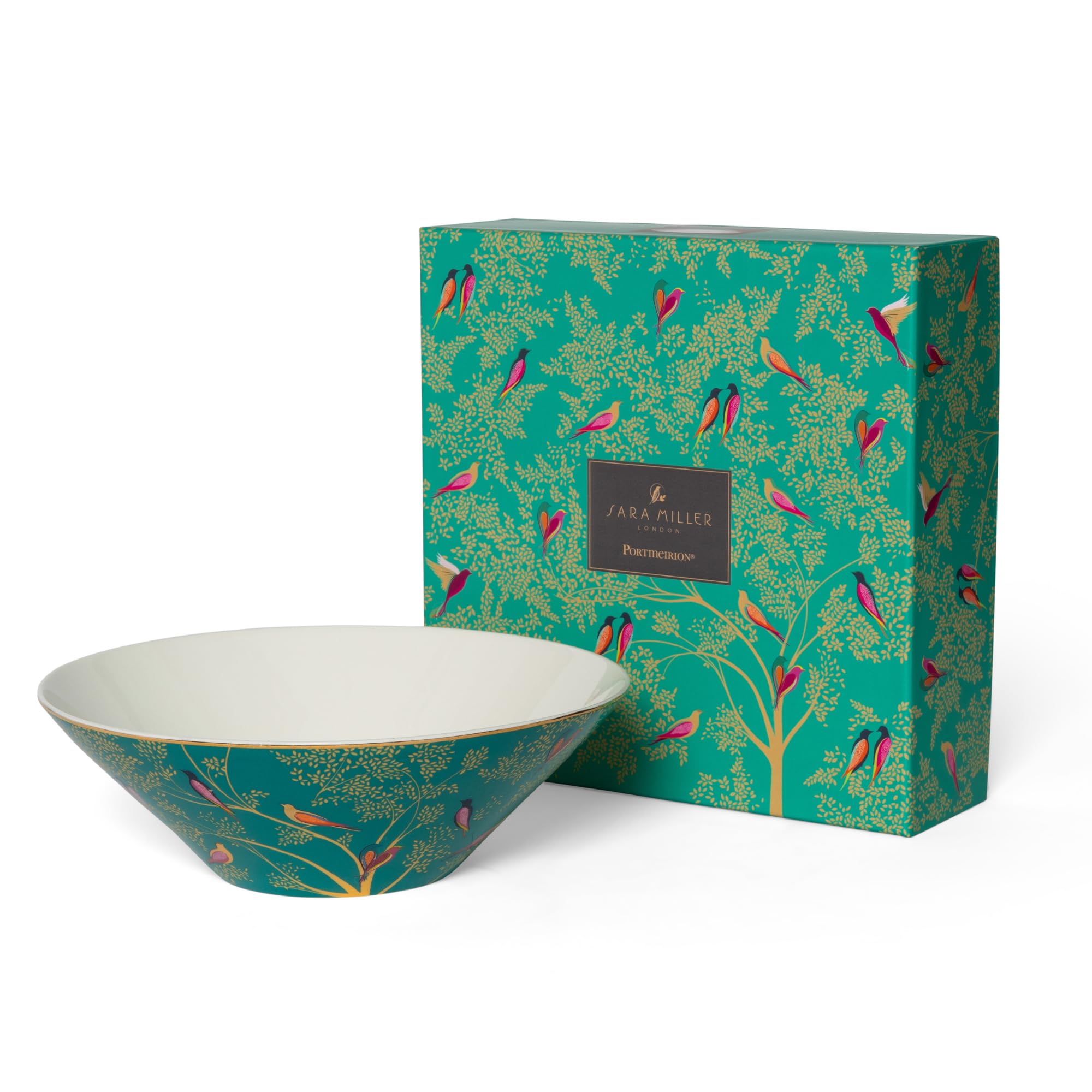 Sara Miller Chelsea Collection Zielona duża salaterka zapakowana do Portmeirion