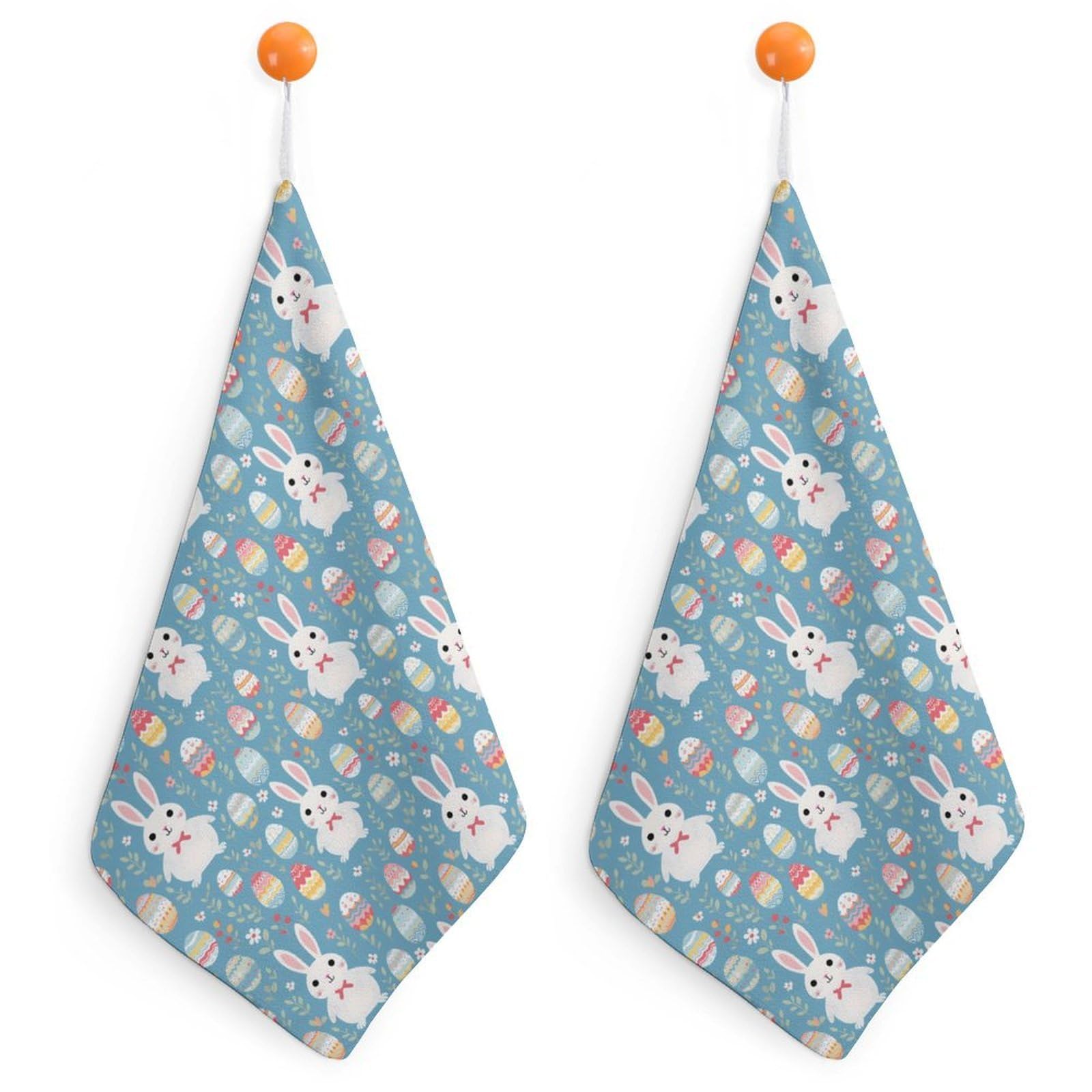 TXFBTRFSA Bunny Rabbits-Easter Eggs Hand Towels with Hanging Loop Kitchen Towel Handkerchiefs Cleaning Cloths