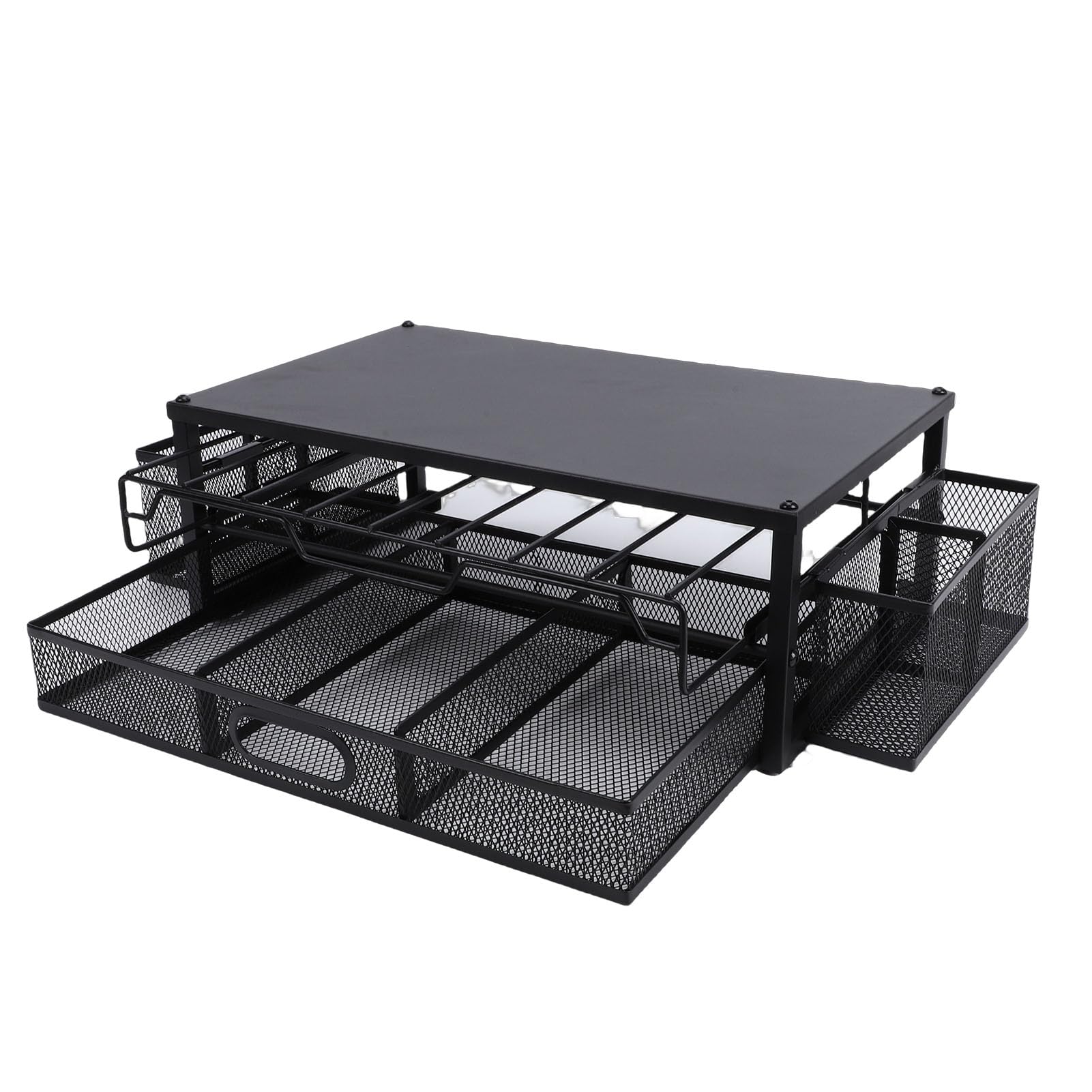 Cassetto per Cialde del caffè, Supporto per Ferro da Stiro, Organizer Estraibile Salvaspazio, Design a 2 Livelli per la Postazione del caffè e l'allestimento della (Piatto)
