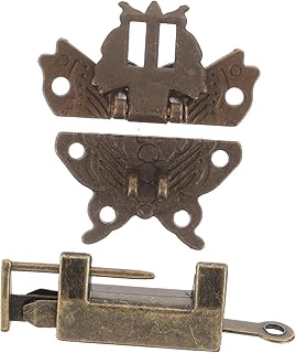 Antique Case Latch Retro Lock Key Padlock Jewelry Box Hasp Box Latches Decorative Hasp Latch Lock Box Alloy Butterfly Buckle Wooden Boxes Buckle Antique Case Buckle