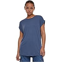 Urban Classics Ladies Modal Extended Shoulder Tee T-Shirt, Blu Vintage