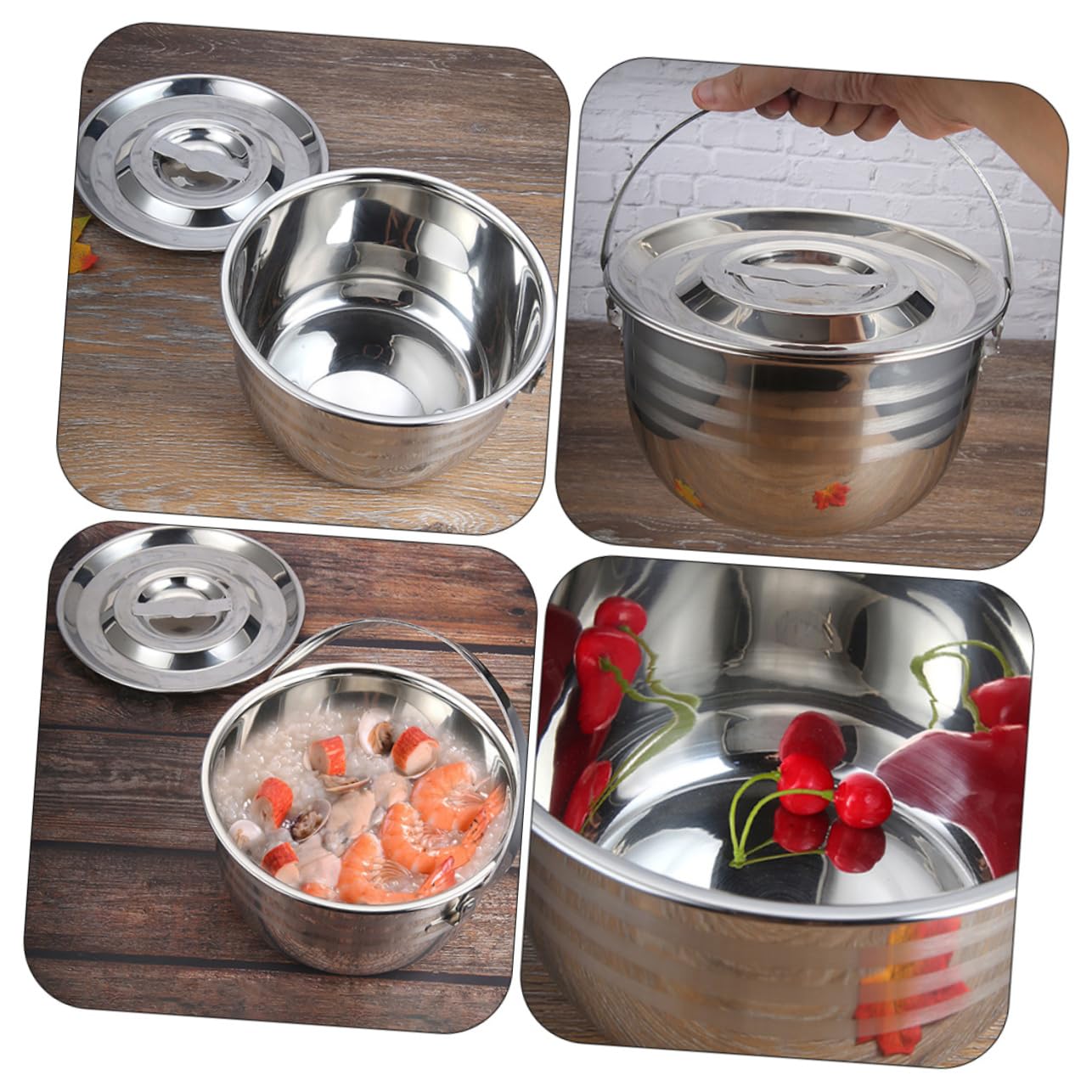 Cabilock Portable Camping Cooking Pot Multi Functional Stew Soup Pot for Outdoor Cooking for Picnic and Camping Gear Cooking