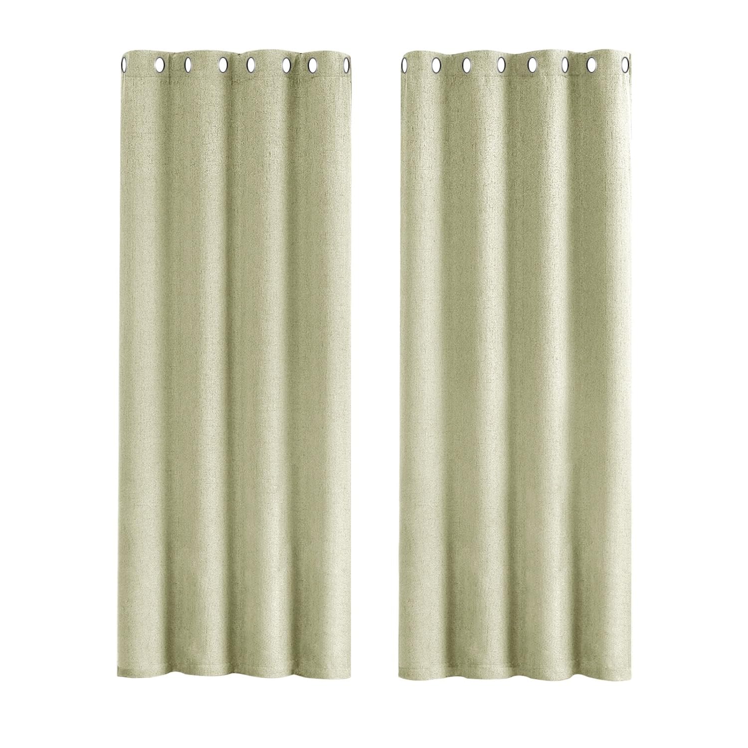 Rackhams Green Mint Lined Blackout Eyelet Curtains - 46 X 63 Inch Drop - Pair