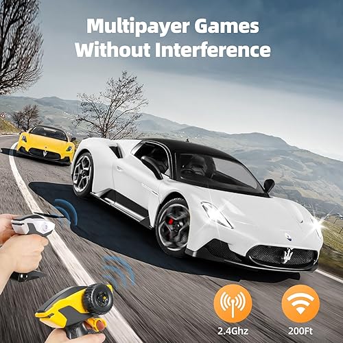 Miniatura 5 de MIEBELY Maserati - Auto de control remoto, puerta que se abre a escala 112, auto de juguete Rc 7.4 V 900 mAh, con licencia de 7.5 mih, autos rápidos