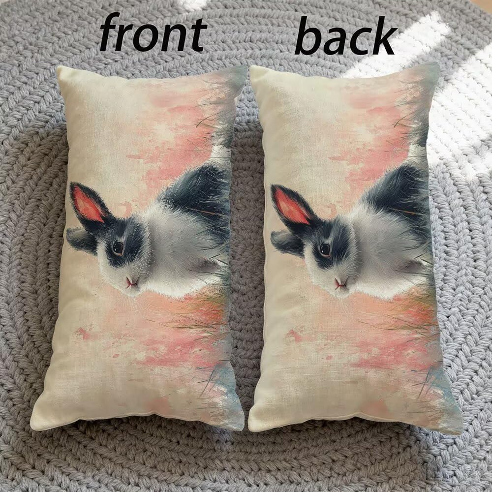 Poszewka na poduszkę 50 x 70 cm Poszewka na poduszkę Zestaw 2 różowych prostokątnych poduszek dwustronna sofa zwierzę dekoracyjna aksamitna poszewka na poduszkę z niewidocznym zamkiem błyskawicznym