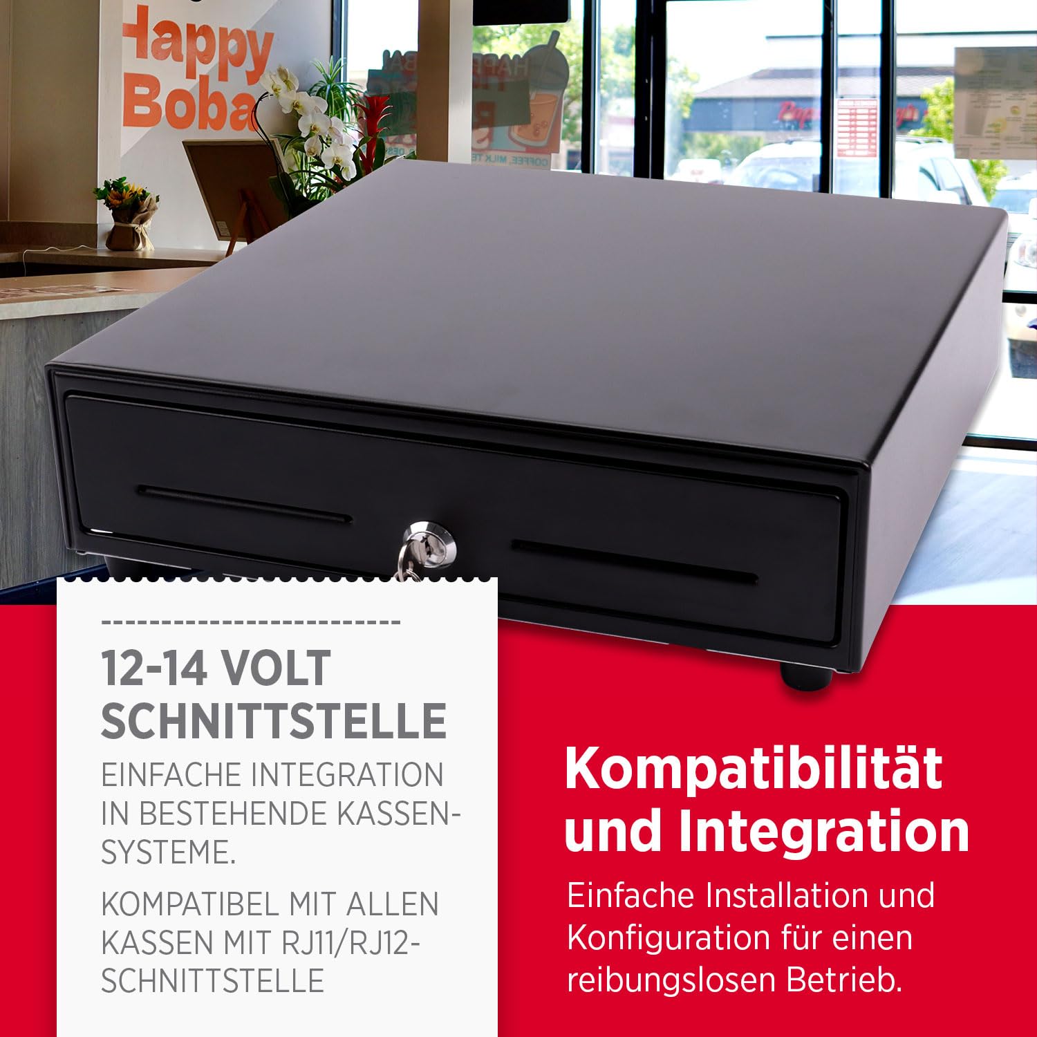 Olympia SD 330A Kassenschublade 4 Fächer Banknoten 8 Münzen RJ-12 12-24 Volt 33,5x33x10,4 cm