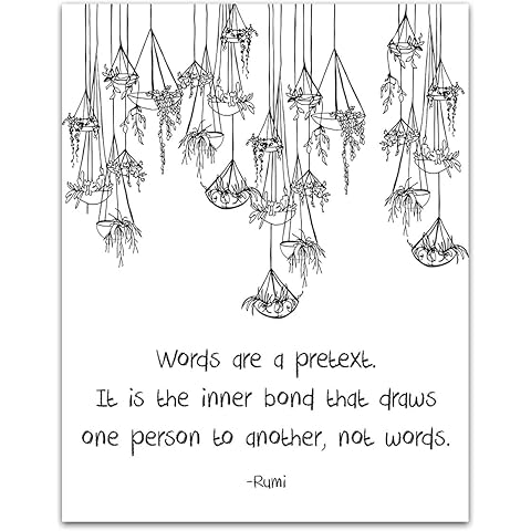 Words Are Pretext Inspirational Quotes Wall Art Decor , Minimalist Motivational Posters, Gym Motivational Wall Art , Office Zen Room Decor , Yoga Meditation Room , Zen Wall Art for Living Room (11x14)