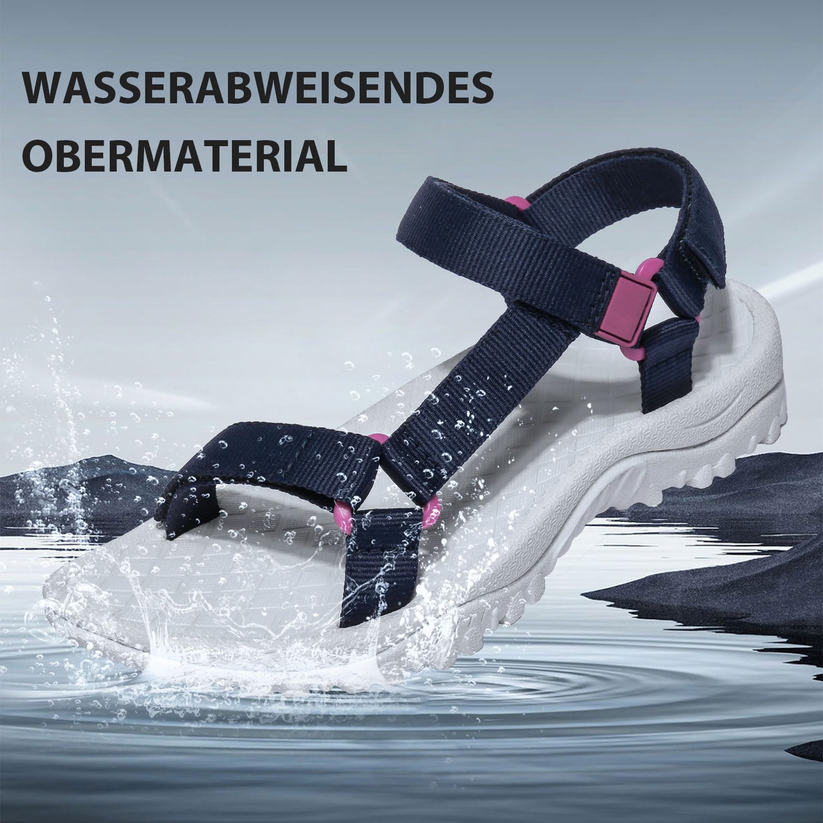 OutPro Sandalias deportivas de senderismo para mujer, sandalias de agua antideslizantes, cómodas sandalias deportivas para playa de vadeo al aire libre